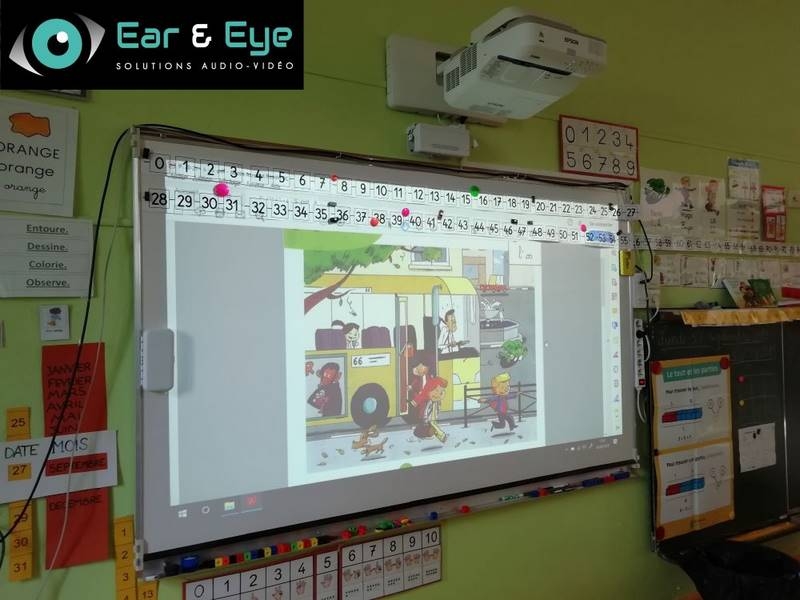 Intégration de 7 vidéoprojecteurs interactifs pour une école à Annonay , Lyon, Ear and Eye